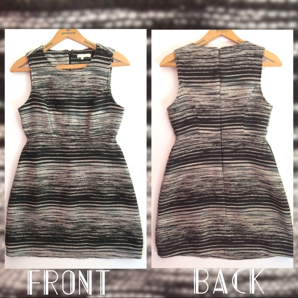 Black and White Tweed Sheath Dress with POCKETS -XS- Tulle